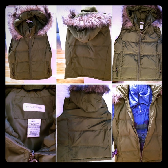 Maurices Jackets & Blazers - Maurice's Large Olive Vest/Hoodie
